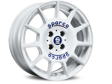 Load image into Gallery viewer, OZ SPARCO TERRA 16 X 7 +45 5 X 114.3 CB73.1 WHITE W/ BLUE LETTERING