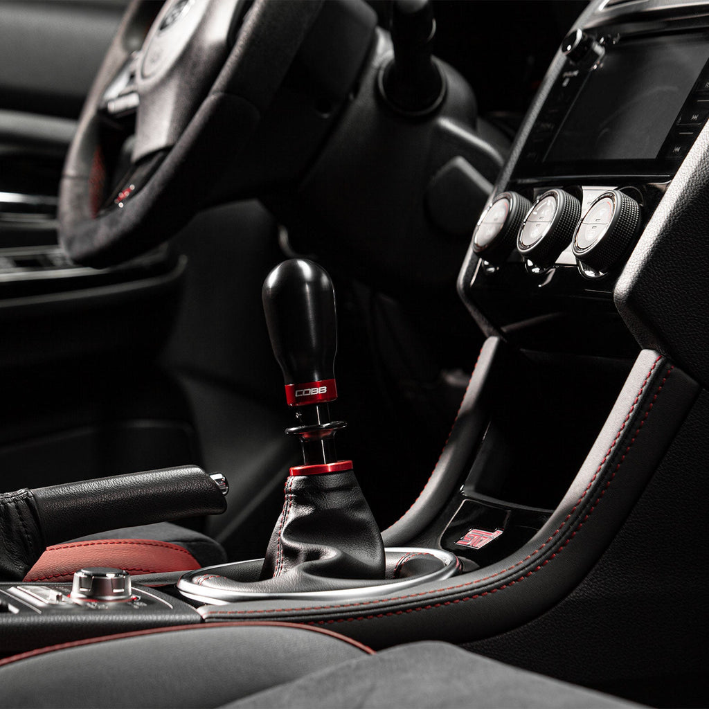 COBB Weighted Tall Shift Knob Black w/ Interchangeable Base 6 Speed Subaru Models