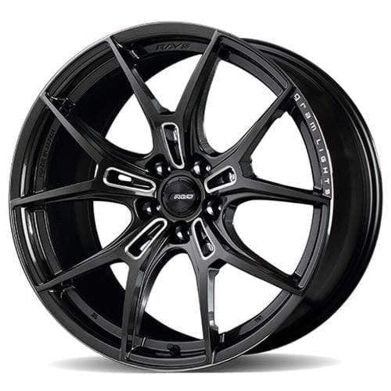 Gram Lights 57FXZ 18x9.5 +22 5x114.3 Super Dark Gunmetal & Machining Rim Edge DC Wheel