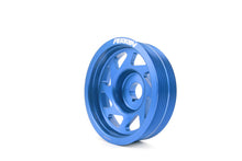 Load image into Gallery viewer, Perrin Lightened Crank Pulley Blue 2002-2014 WRX / 2004-2021 STI / 1994-2009 Legacy / 2004-2010 Forester / 2004-2013 Forester XT / 1993-2011 Impreza / 1995-2009 Outback