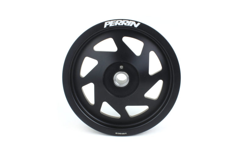Perrin Crank Pulley Black 2022-2025 WRX / 2022-2025 BRZ / 2022-2025 GR86 / 2017-2025 Crosstrek / 2019-2025 Ascent / 2019-2025 Forester / 2020-2025 Outback / 2020-2025 Legacy / 2017-2025 Impreza