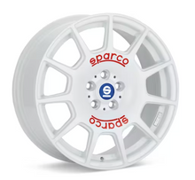 Load image into Gallery viewer, OZ SPARCO TERRA 18 X 8 +35 5 X 114.3 CB73.1 WHITE W/ RED LETTERING