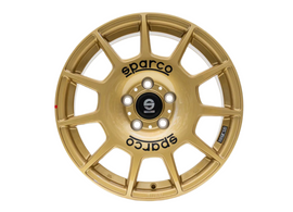 OZ SPARCO TERRA 17 X 7.5 +45 5 X 114.3 CB73.1 RALLY GOLD WITH BLACK LETTERING