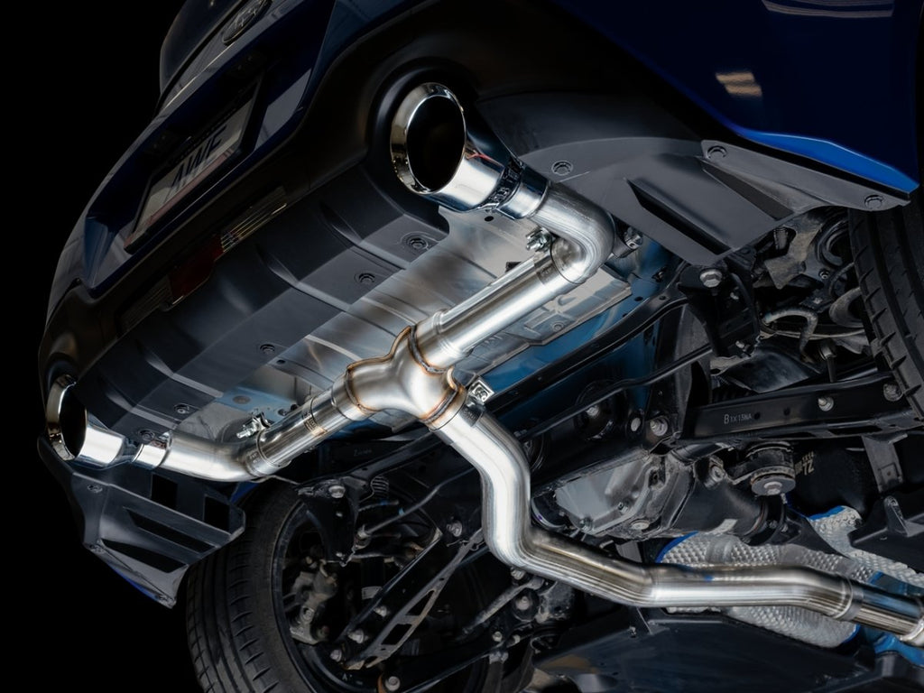 AWE Track Edition Catback Exhaust w/ Chrome Silver Tips 2013-2024 BRZ / 2017-2021 Toyota 86 / 2022-2024 GR86
