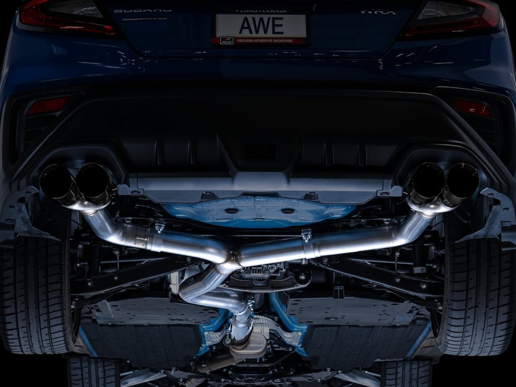 AWE Track Edition Catback Exhaust w/ Diamond Black Tips 2022-2025 WRX