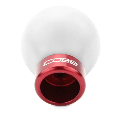 COBB Delrin Shift Knob White w/ Red 6 Speed Subaru Models