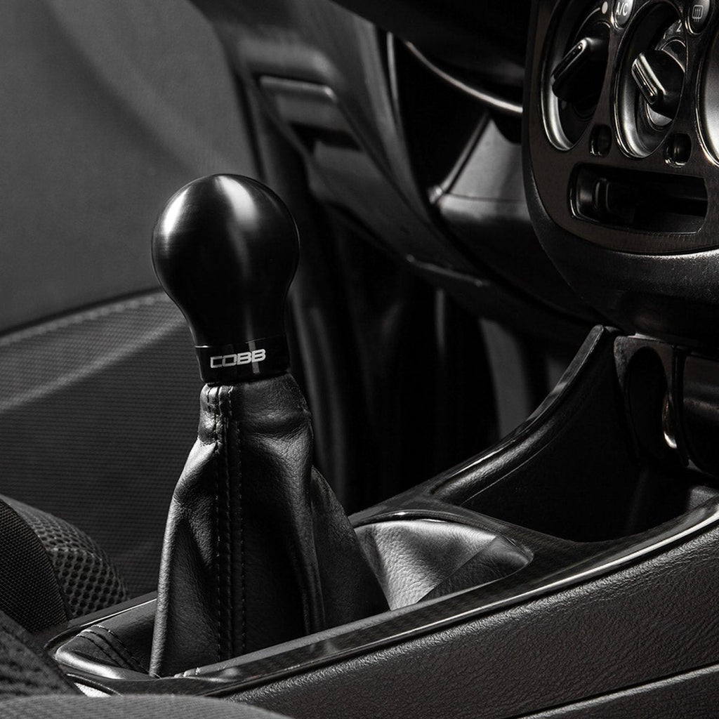 COBB Weighted Round Shift Knob Black w/ Interchangeable Base 5 Speed Subaru Models