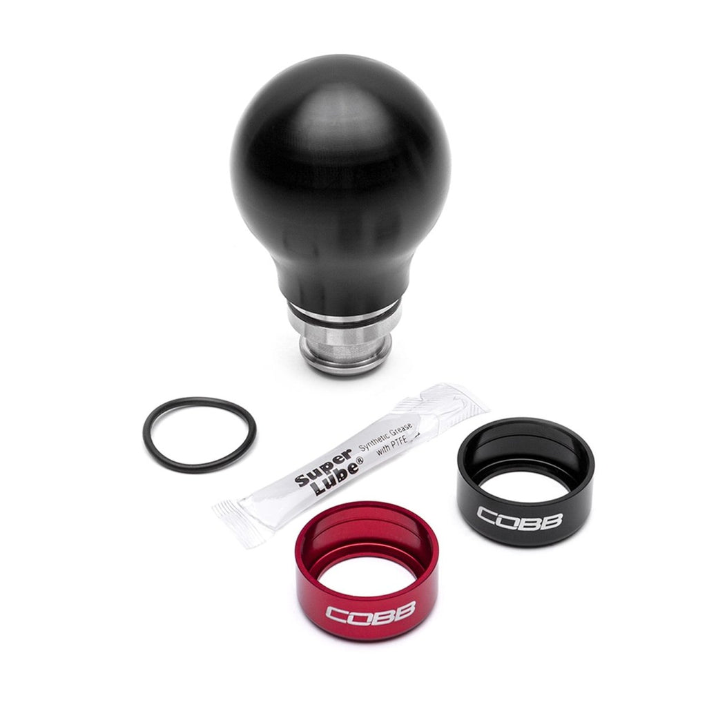 COBB Weighted Round Shift Knob Black w/ Interchangeable Base 5 Speed Subaru Models