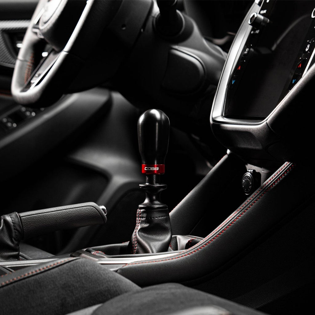 COBB Weighted Tall Shift Knob Black w/ Interchangeable Base 6 Speed Subaru Models