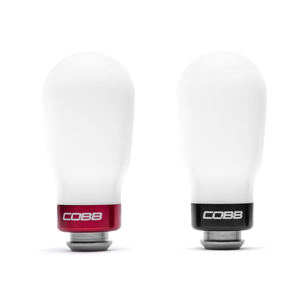 COBB Weighted Tall Shift Knob White w/ Interchangeable Base 5 Speed Subaru Models