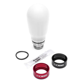 COBB Weighted Tall Shift Knob White w/ Interchangeable Base 5 Speed Subaru Models