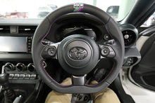 Load image into Gallery viewer, HKS Direct Fit Steering Wheel Black Smooth Leather w/ Perforated Grip, Oil Slick Stitching, and Embroidered HKS Logo 2017-2025 BRZ / 2022-2025 GR86 / 2017-2020 GT86