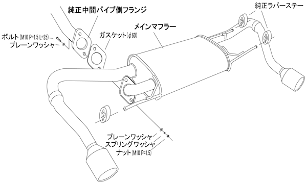 HKS Legamax Premium Axle Back Exhaust w/ Burnt Stainless Steel Tips 2012-2016 Impreza Sport Hatchback