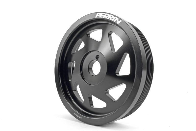 Perrin Crank Pulley Black 2022-2025 WRX / 2022-2025 BRZ / 2022-2025 GR86 / 2017-2025 Crosstrek / 2019-2025 Ascent / 2019-2025 Forester / 2020-2025 Outback / 2020-2025 Legacy / 2017-2025 Impreza