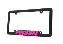 Perrin License Plate Frame Black w/ Hyper Pink Logo Universal