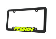 Load image into Gallery viewer, Perrin License Plate Frame Black w/ Neon Yellow Logo Universal