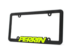Perrin License Plate Frame Black w/ Neon Yellow Logo Universal
