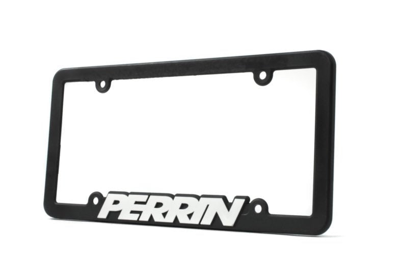 Perrin License Plate Frame Black w/ White Logo Universal
