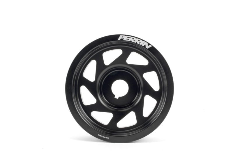 Perrin Lightened Crank Pulley Black 2002-2014 WRX / 2004-2021 STI / 1994-2009 Legacy / 2004-2010 Forester / 2004-2013 Forester XT / 1993-2011 Impreza / 1995-2009 Outback