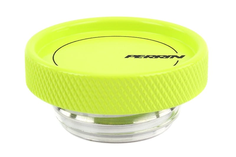 Perrin Oil Cap Round Style Neon Yellow Most Subaru Models