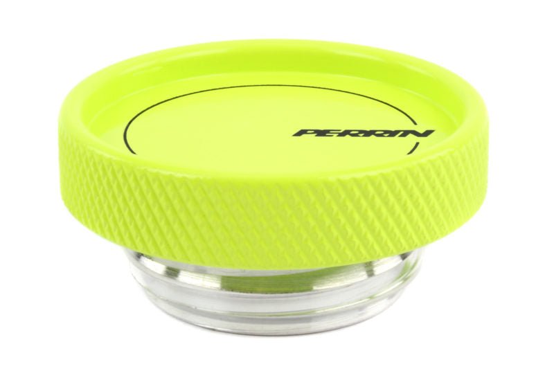 Perrin Oil Cap Round Style Neon Yellow Most Subaru Models