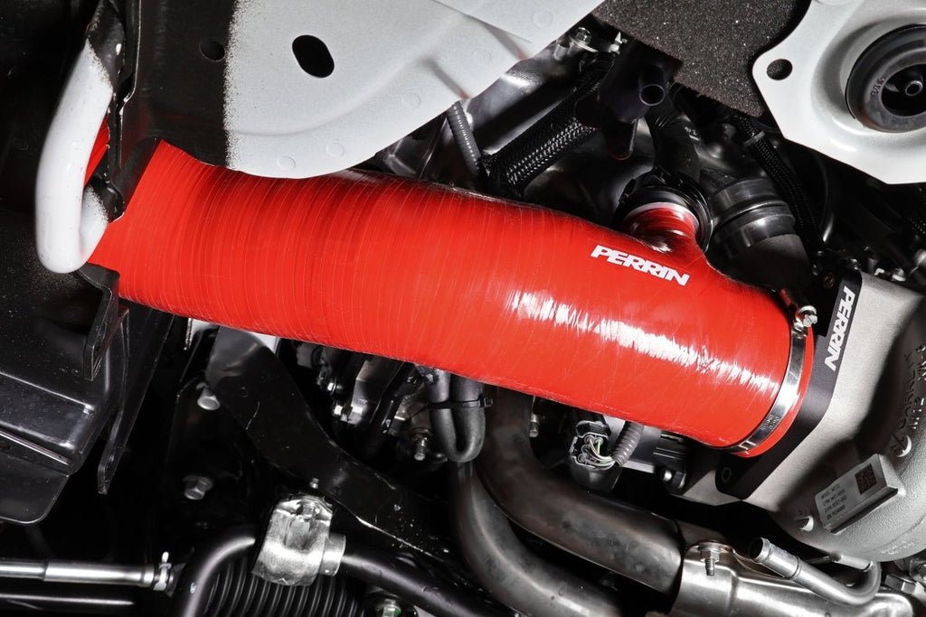Perrin Turbo Inlet Hose w/ Nozzle Red 2022-2024 WRX Version 1 Fitment / 2019-2025 Ascent / 2020-2025 Legacy / 2020-2025 Outback XT