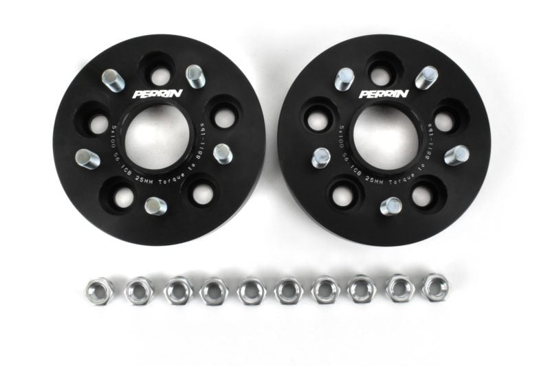 Perrin Wheel Spacers Black 25mm 5x100 2002-2014 WRX / 2004 / STI / BRZ / FXT / LGT