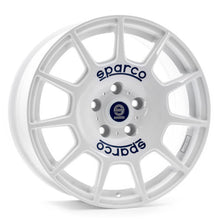Load image into Gallery viewer, OZ SPARCO TERRA 17 X 7.5 +45 5 X 114.3 CB73.1 WHITE WITH BLUE LETTERING