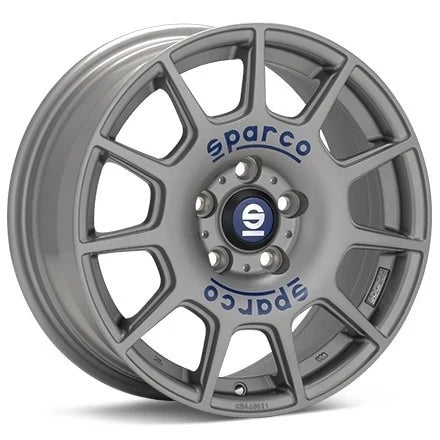 OZ SPARCO TERRA 18 X 8 +35 5 X 114.3 CB73.1 MATTE SILVER TECH BLUE LETTERING