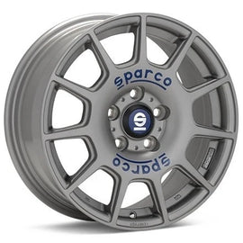 OZ SPARCO TERRA 18 X 8 +35 5 X 114.3 CB73.1 MATTE SILVER TECH BLUE LETTERING