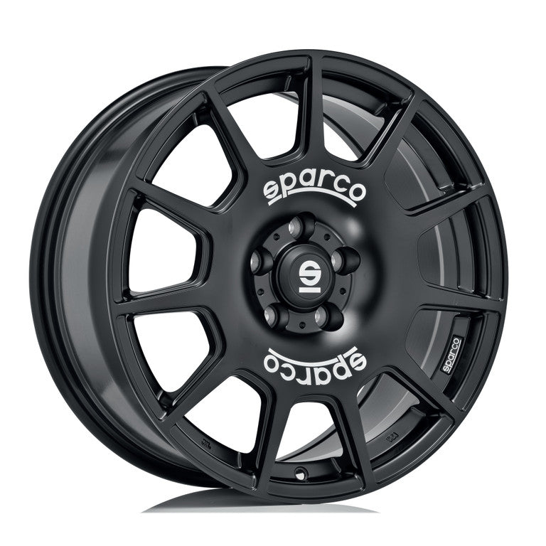 OZ SPARCO TERRA 17 X 7.5 +48 5 X 100 CB63.3 MATTE BLACK + WHITE LETTERING