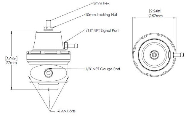 Turbosmart FPR6 Fuel Pressure Regulator Red 6-AN
