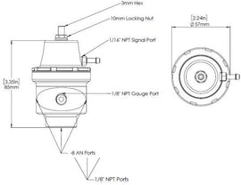 Turbosmart FPR8 Fuel Pressure Regulator Blue -8AN