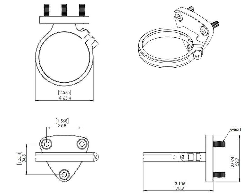 Turbosmart Fuel Pressure Regulator Billet Mounting Bracket Black