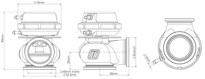 Turbosmart Gen4 CompGate40 40mm External Wastegate 14PSI Black